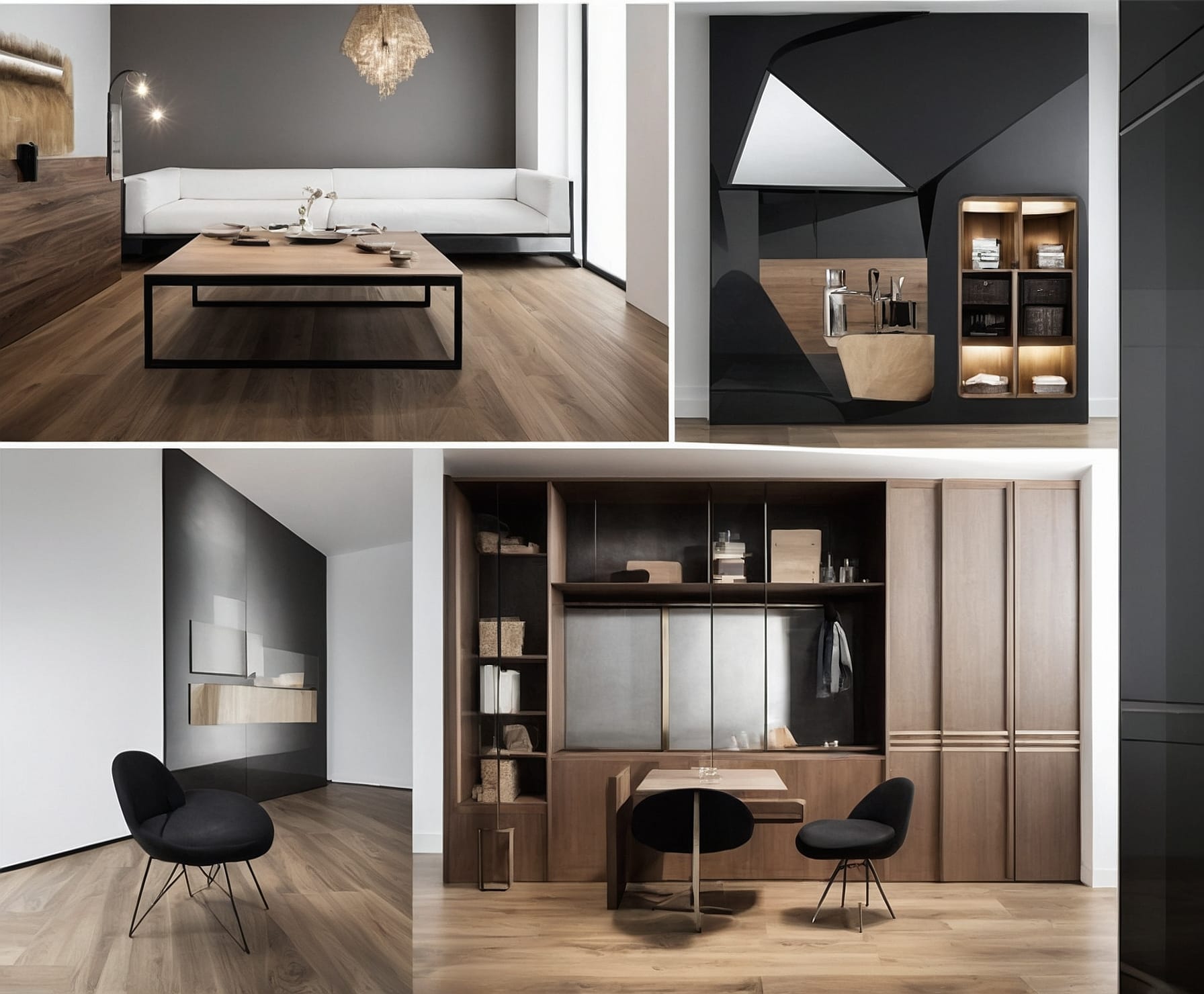 Elegante montaje de muebles urbanos.